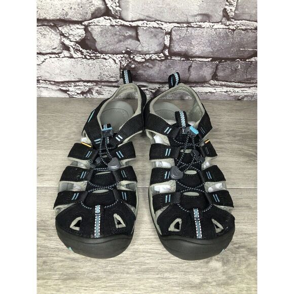 KEEN Black Blue Textile Synthetic Drawstring Hiking Sandas Women Sz 9M US/39.5EU - Picture 16 of 16